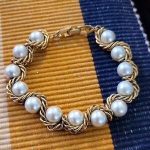 Bracelet Vintage Napier Chunky Pear Gold
